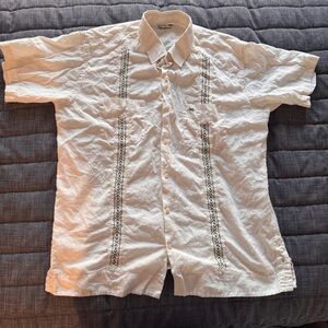 Men's White Texas Standard Guayabera Shirt size Large